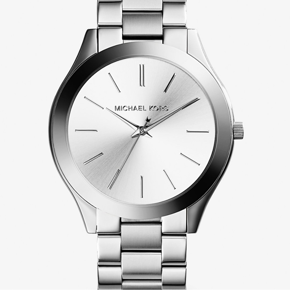 Michael Kors Slim Runway Silver-Tone Watch